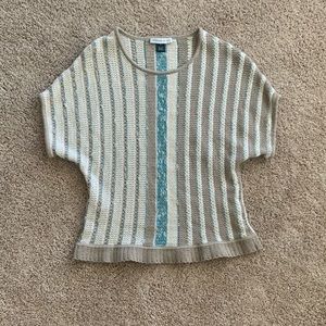 ST. JOHN SPORT Wool Blend Beachy Striped Knit Sweater Top